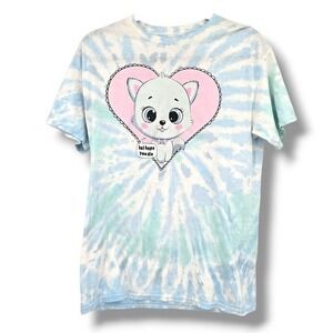 Spencers Tie Dye Graphic T-Shirt Kitten Lol Hope You Die Funny S